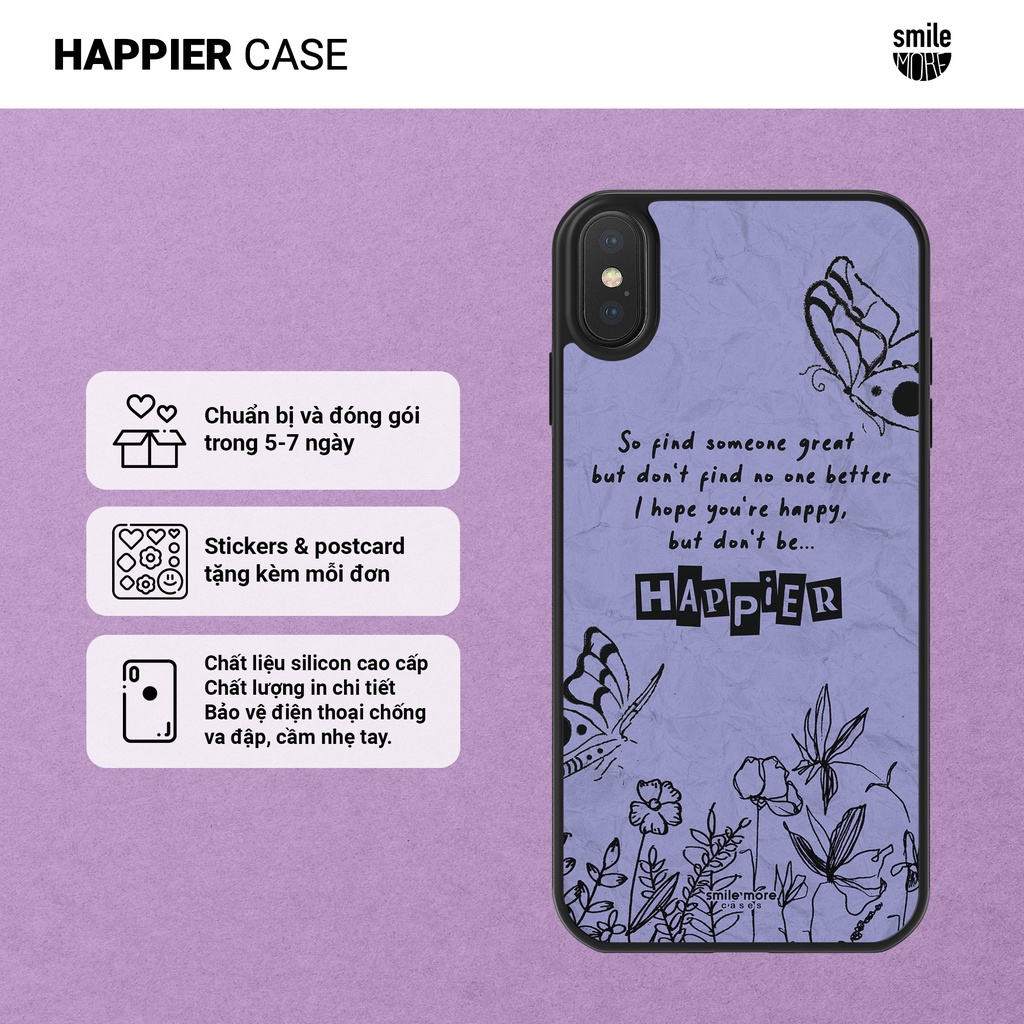Ốp lưng Smile More dành cho iPhone theo album SOUR của Olivia Rodrigo – Happier case