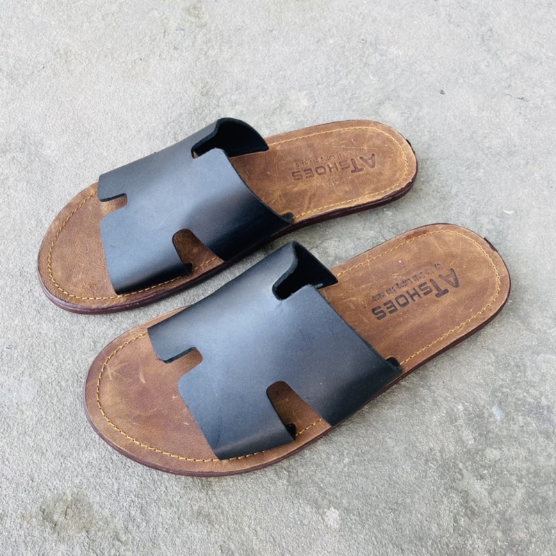 Dép Da Nam Cao Cấp Dép Nam Chữ H Da Bò Đế Caosu Cao Cấp HADA