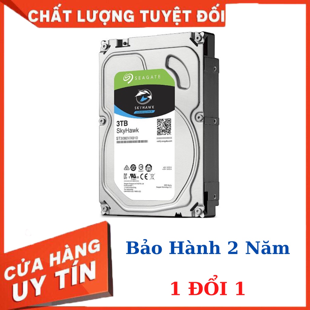 Ổ cứng HDD Seagate 3TB/64MB/3.5 Dày Chuyên Dụng Cho Camera, PC hoạt động 24/7- Hàng Công Ty Bảo Hành 24 Tháng