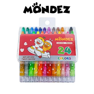 Bút Màu Sáp Vặn MONDEZ 12/18/ 24 Chiếc, Bút Sáp Màu Tươi Sáng, An Toàn Cho Bé Tập Tô  M60001/M60002/M60003