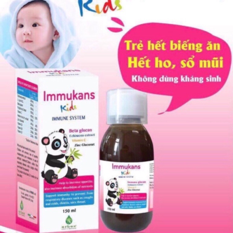 Immukans Kids Siro Ăn Ngon & Tăng Sức Đề Kháng Cho Bé