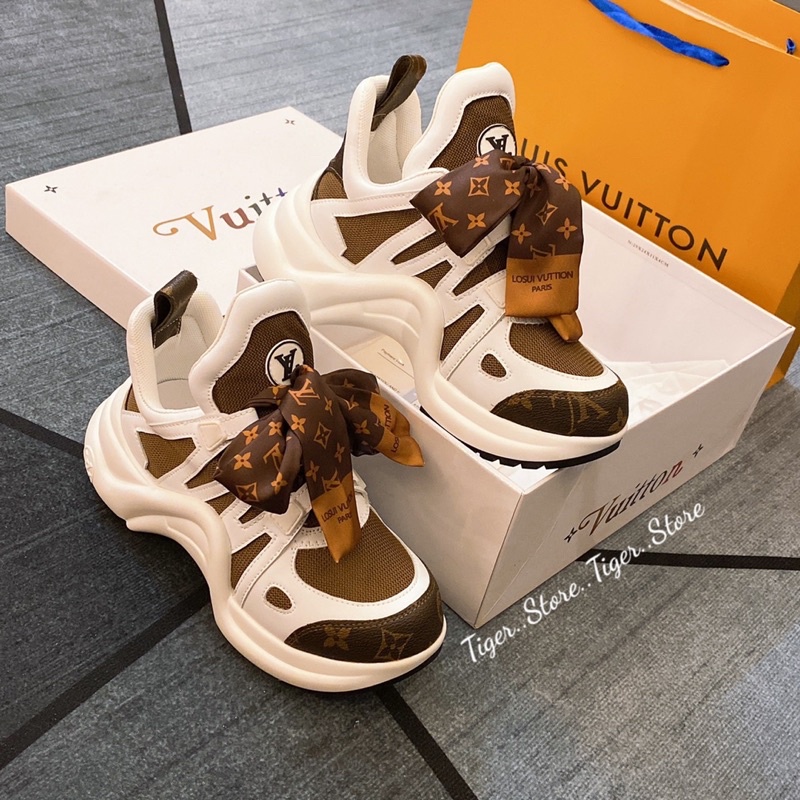 GIÀY LV WHITE BROWN LAI AU SC