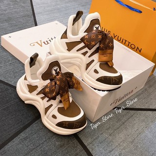 GIÀY LV WHITE BROWN LAI AU SC [ Full Box + Free Ship ]