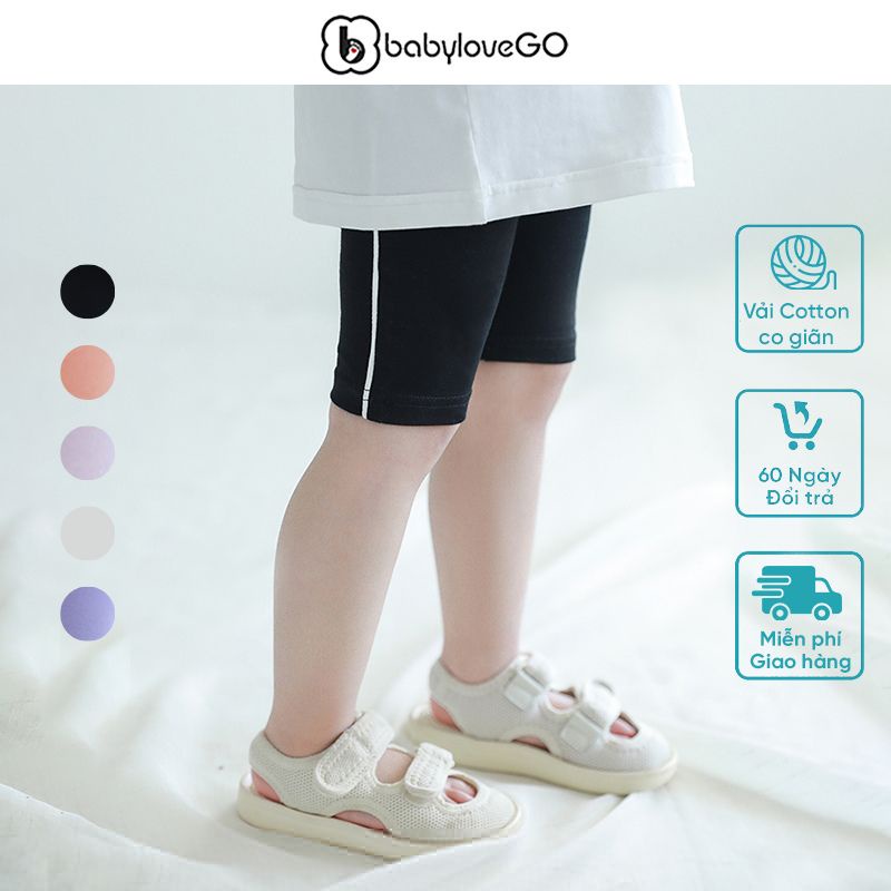 Quần legging đùi bé gái dáng ôm thời trang cho bé dễ phối đồ babylovego - ảnh sản phẩm 1