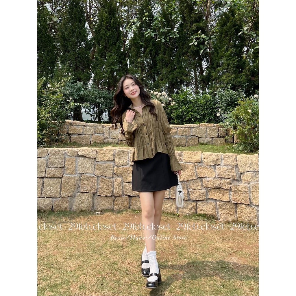 Áo sơ mi voan tơ mịn bo chun cách điệu - 29feb.closet - A216