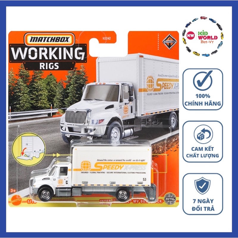 Xe mô hình Matchbox Tải Working Rigs Series International MV Box Truck GWG35.