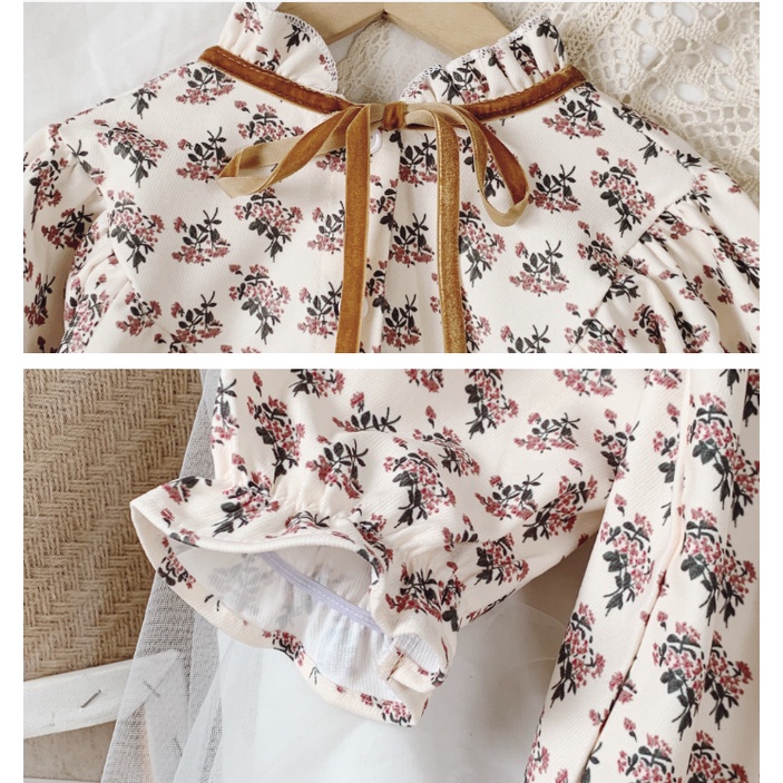 Đầm Công Chúa Tay Dài Phong Cách Hàn Quốc Thời Trang Mùa Xuân Mới 2023 Dành Cho Bé Gái