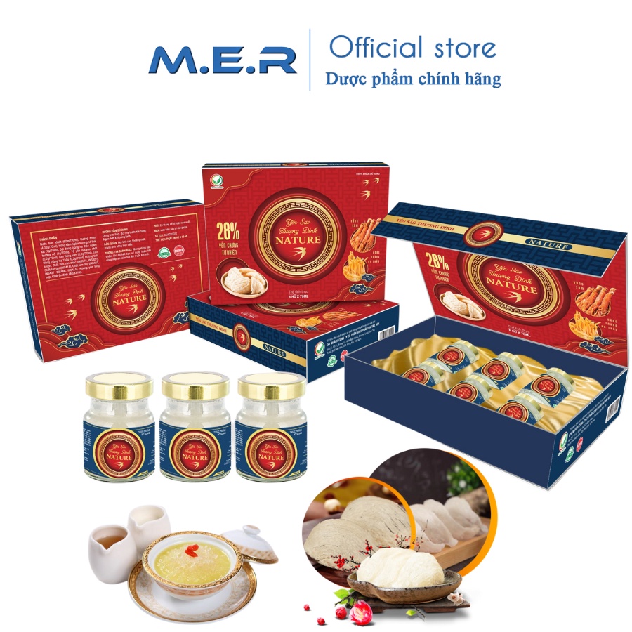 Yến Sào Thượng Đỉnh Nature Kết Hợp Đông Trùng Hạ Thảo Và Hồng Sâm Cao Cấp - Hộp 6 Hủ
