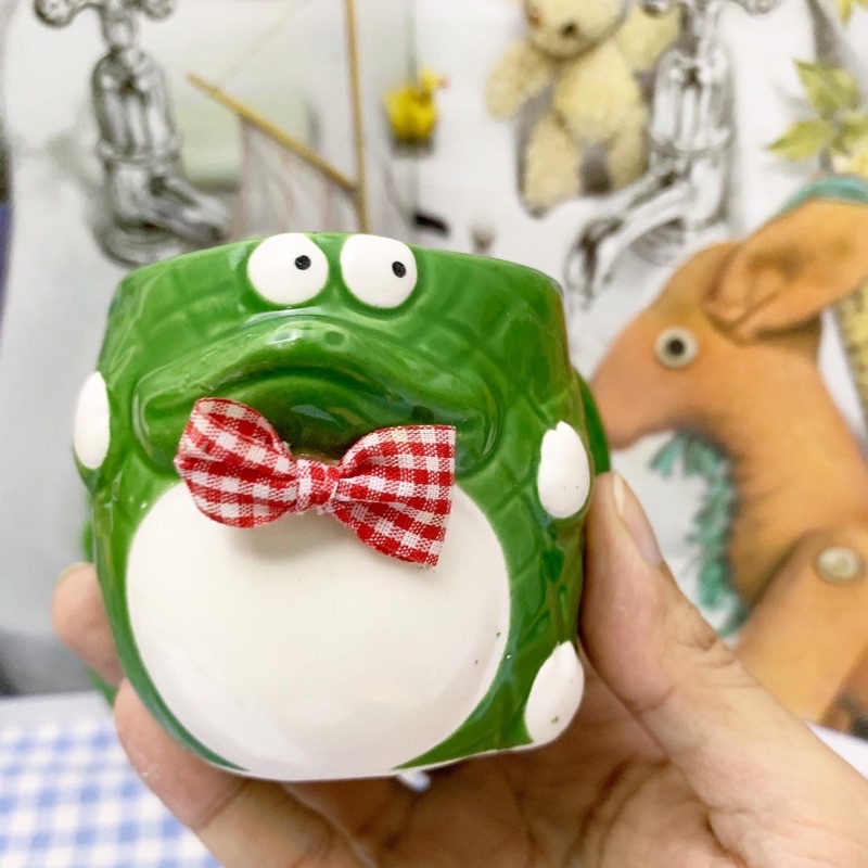 Set dĩa ly cá sấu gốm sứ hoạt hình dễ thương nhật bản