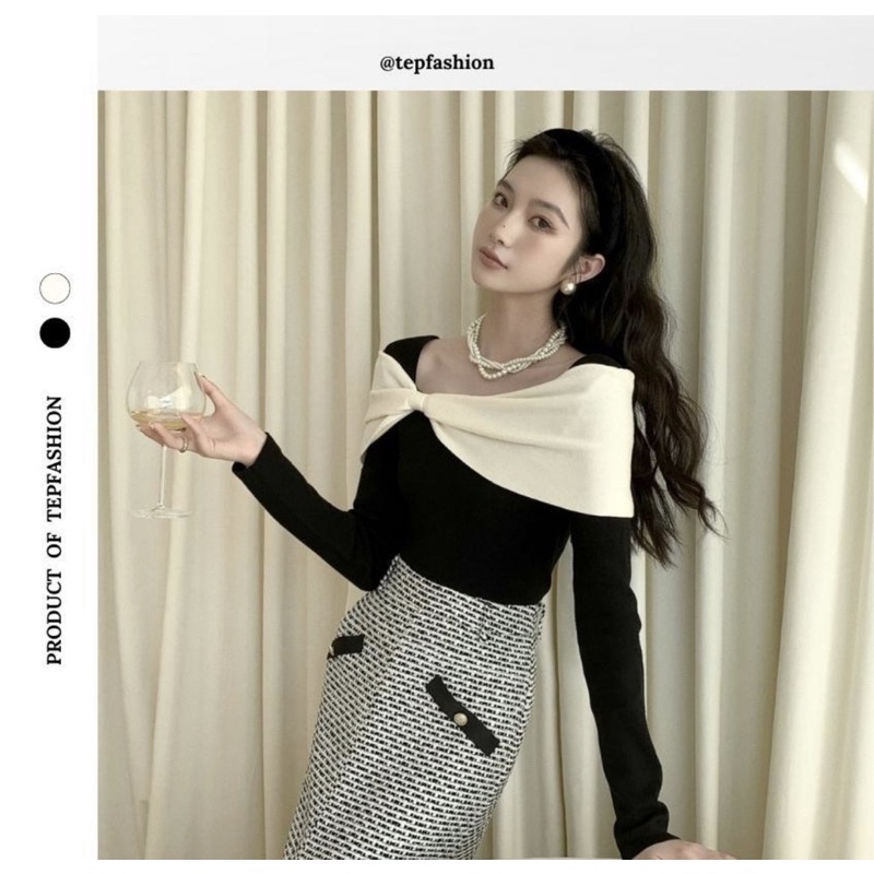 Co fixx áo nơ trễ vai len tăm Calla Tiin Libe kido hanhiwithlove  cestlavie charmbytea rechic khales