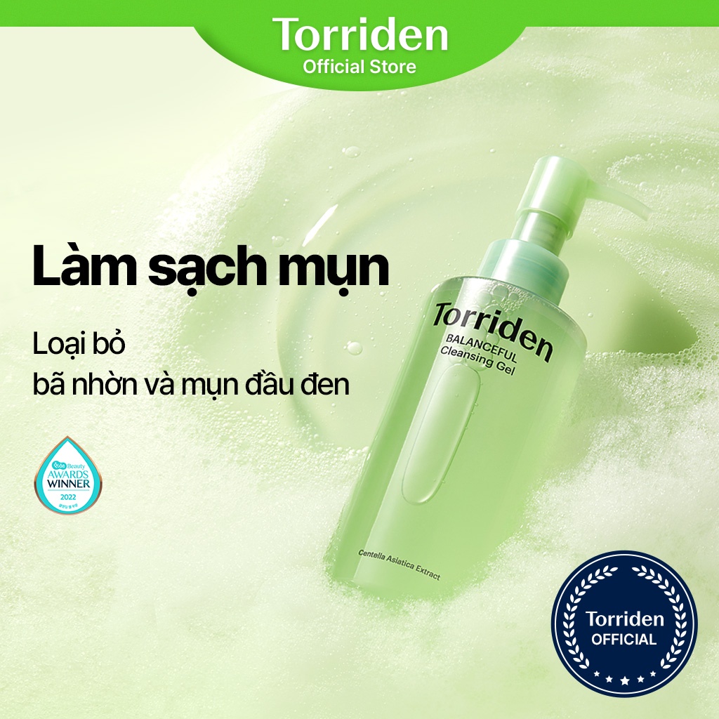 Gel rửa mặt TORRIDEN BALANCEFUL Cica làm sạch bã nhờn lỗ chân lông 30ml/ 200ml