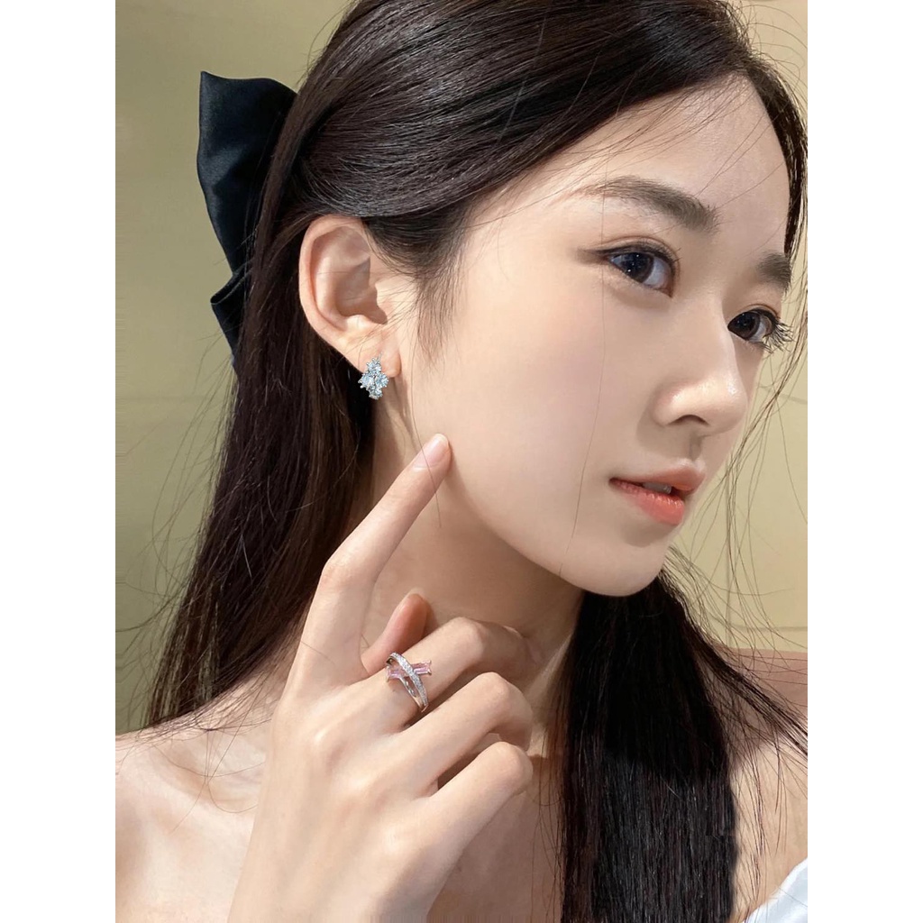 ĐÁ SỊN Khuyên 4 đá sáng ôm tai cá tính trẻ trung siêu đẹp KT40
