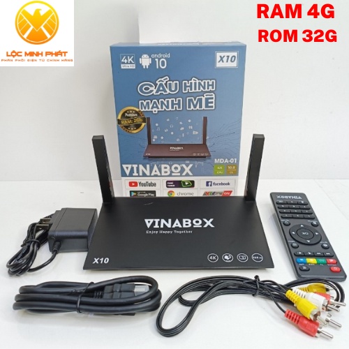 ĐẦU THU  ANDROID TV Box VINABOX  X10, Ram 4G ROM 32G - NEW 2023 &lt;HÀNG CHÍNH HÃNG&gt;