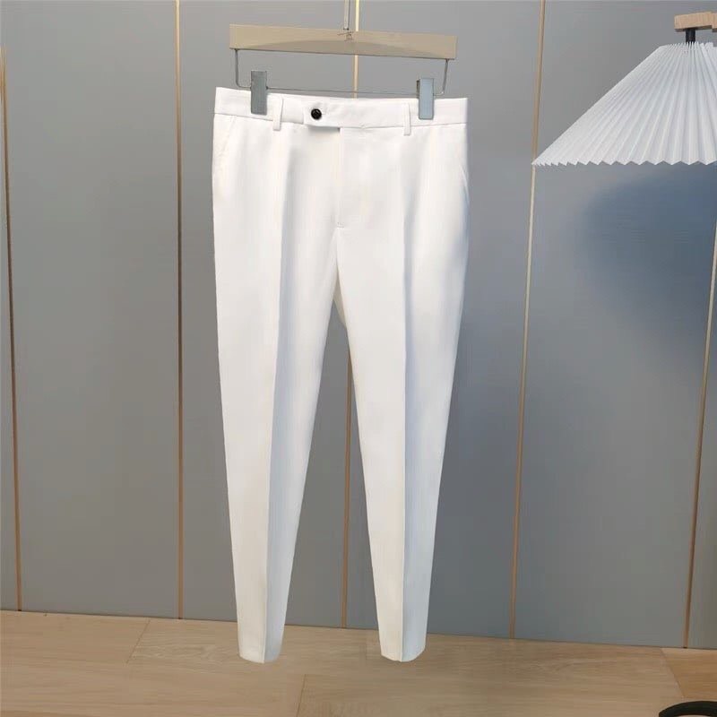 Quần tây âu nam quần baggy nam vải dày co giãn không bai màu không xù ống côn dáng Hàn Quốc