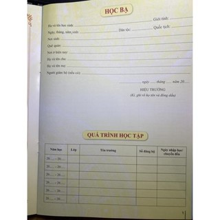 Sổ Học Bạ Tiểu Học từ lớp 1 - 5 - Văn phòng phẩm Thu Thảo