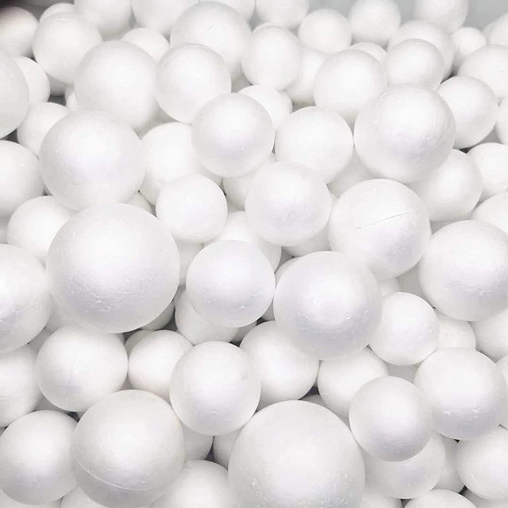 Set 100 quả bóng xốp màu trắng trang trí giáng sinh