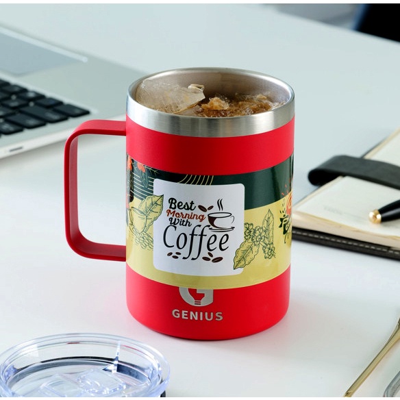 Ly Giữ Nhiệt Coffee Office Kèm Nắp Trượt Với Tay Cầm Tiện Lợi, Phù Hợp Quà Tặng Đi Học, Ngồi Bàn Làm Việc