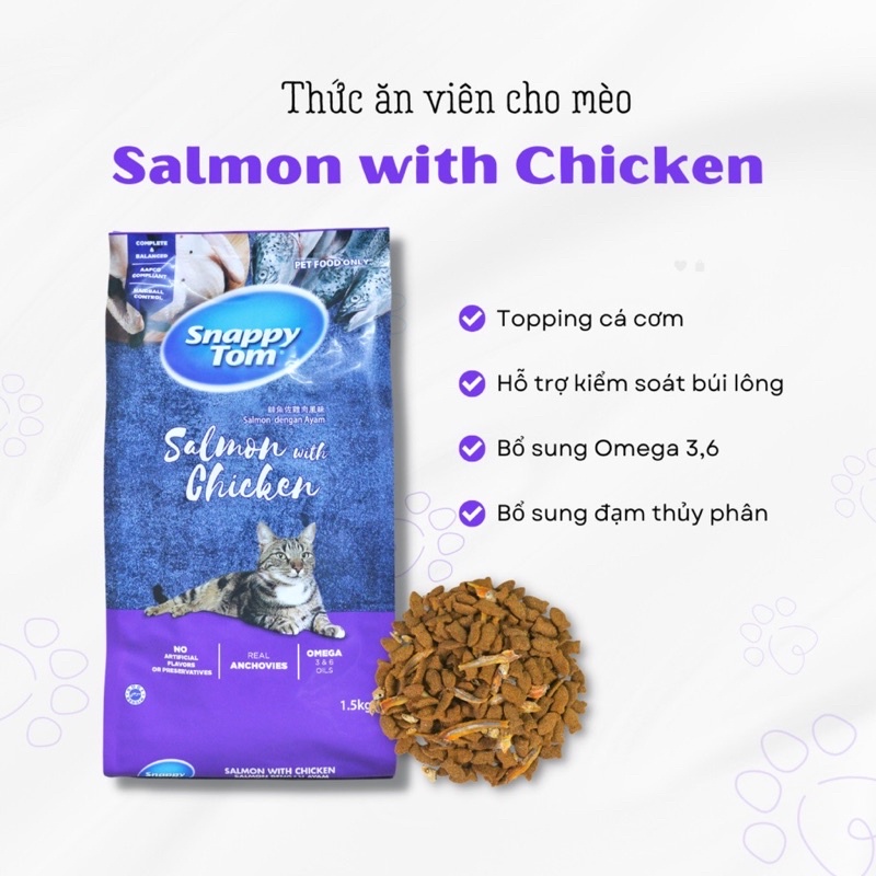 Hạt snappy tom- thức ăn cho mèo túi 1,5 ký