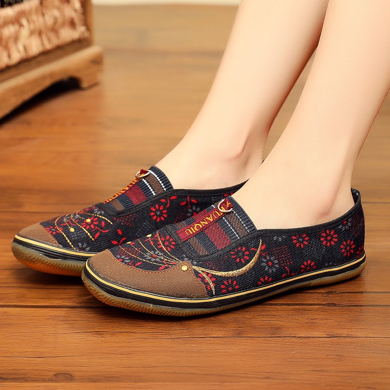 Giày lười búp bê vải nữ đế bằng 2cm đi bộ thoáng khi cực êm chân, cho mẹ, bà bầu Validep03 V323