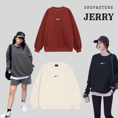 Áo sweater nike chính hãng , Áo nỉ dài tay chuẩn from nam nữ , tag mác đầy đủ JERRYshop_