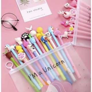 Sét 20 bút nước mực tím, mực xanh hình thú cute