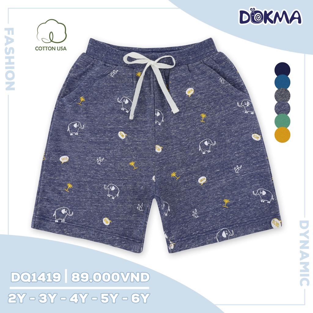 DQ1419 - DQ933 Quần ngố cotton da cá / cotton bé trai Dokma
