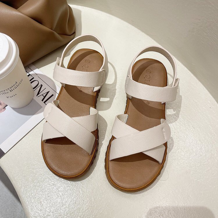 Giày sandal đế bằng quai chéo nhiều màu cực hót trend - LK51