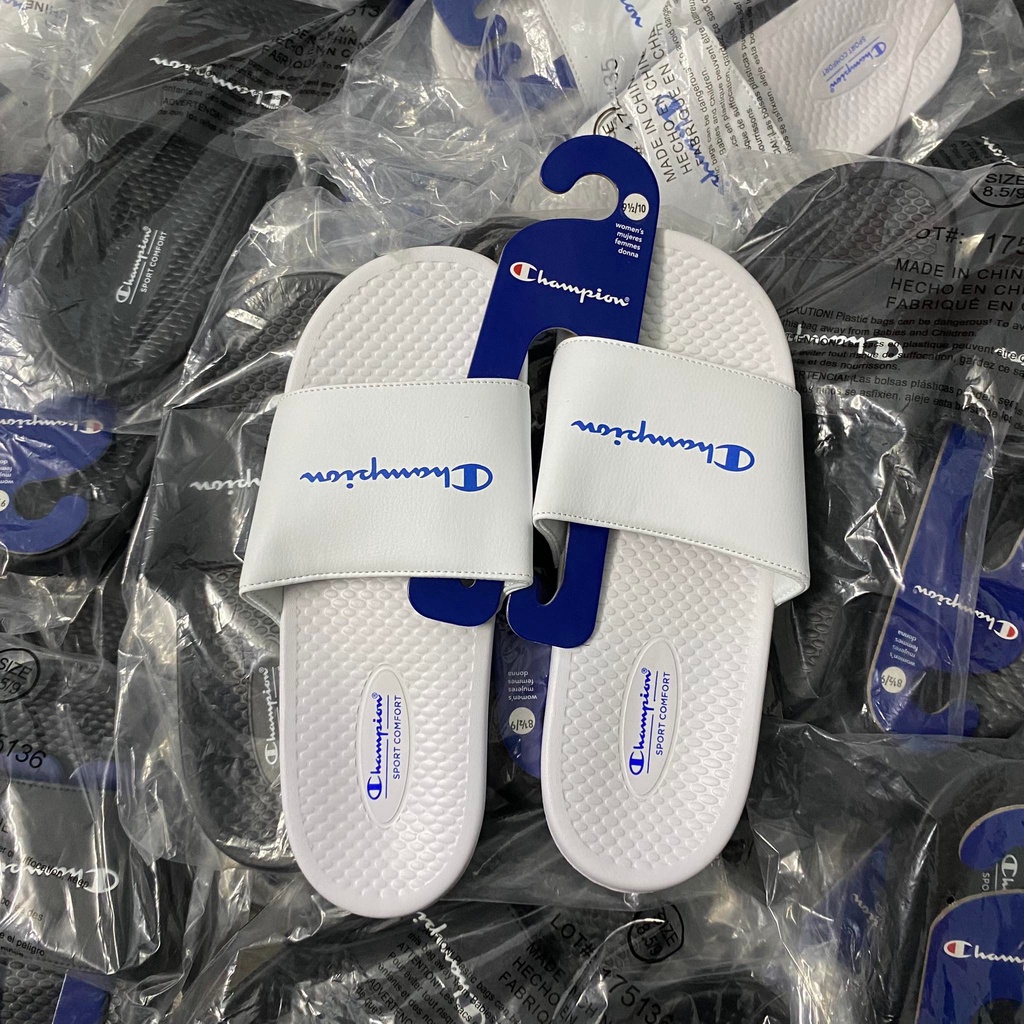Dép Champion Basic Đen/Trắng