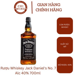Rượu whiskey jack daniel's no. 7 nồng độ alc 40% chai 700ml