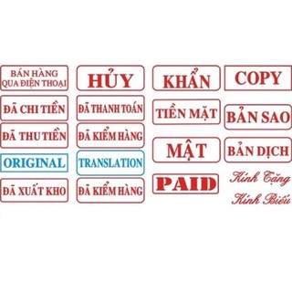 Con dấu S222 có nội dung ( Đã Thu Tiền, Đã Thanh Toán...) - Văn phòng phẩm Bảo Quân