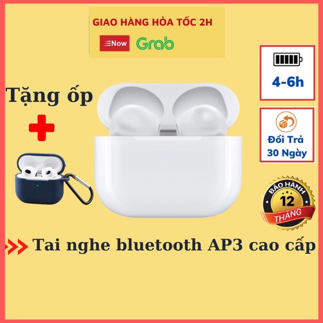 Tai nghe bluetooth không dây AP3 cao cấp, âm thanh chuẩn HIFI cực hay, Pin trâu, cảm biến siêu nhạy, Định vị, đổi tên