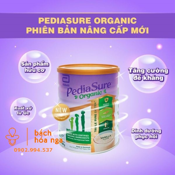 [SB]Sữa PediaSure Organic vị Vanilla Úc 800g