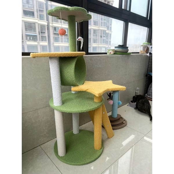 Cattree - trụ cào móng có cầu thang cao 102cm có quà tặng đi kèm