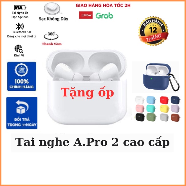 Tai nghe bluetooth không dây A.Pro 2 cao cấp, thế hệ mới nhất chống ồn chủ động, vuốt tăng giảm âm lượng,định vị,đổi tên