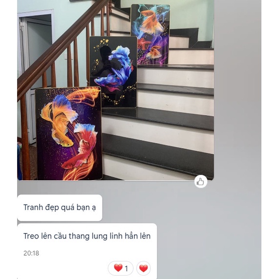 Tranh Treo Tường Cầu Thang - Tranh Tráng Gương - Trang Trí Tường Phòng Khách - Sảnh - Bộ 3 Tranh