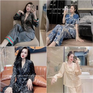 Sét pijama mặc nhà chất lụa thoáng mát mịn nhẹ- hàng thiết kế siêu sang