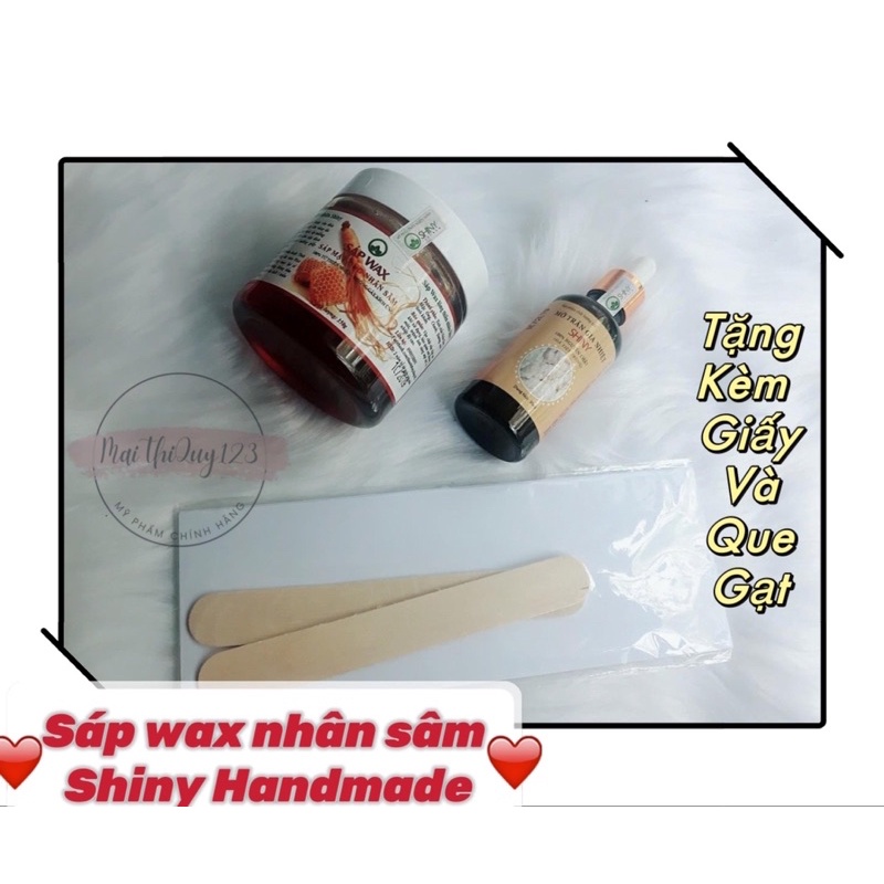 Sáp Wax Nhân Sâm Mật Ong Shiny Handmade 350g( Tặng Kèm Giấy và Que Gạt)