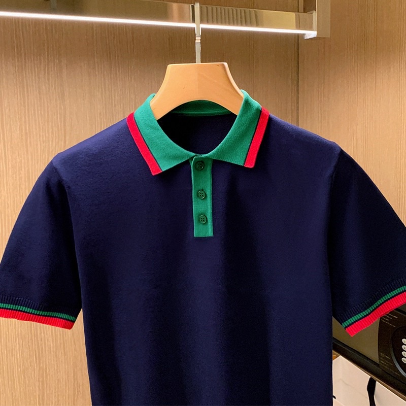 Áo cộc tay Len nam, áo ngắn tay cho nam giới phù hợp Mùa Hè / Mùa Thu dễ dàng phối đồ đơn giản Basic thời trang 2023