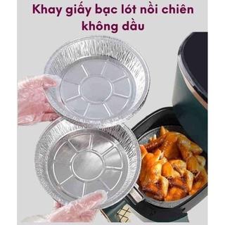 Set 10 Khay Giấy Bạc Lót Nồi Chiên Không Dầu, Đĩa Nhôm