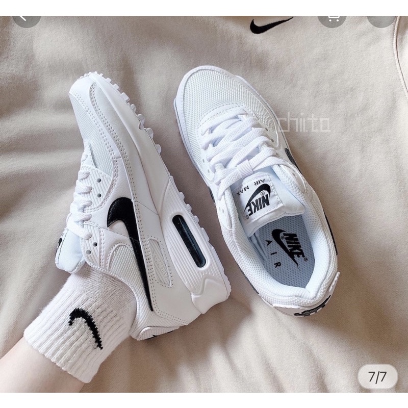 GIÀY AIR MAX 90 WHITE BLACK LAI AU [ BEST 2023 FREE SHIP ]