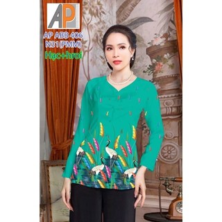 bộ bà ba in 4D (40-72kg)mặc vừa-ẢNH THẬT PHÍA SAU(bộ áo kèm quần)
