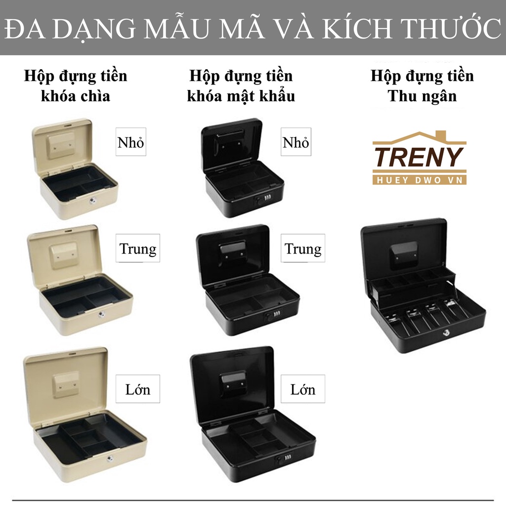 Hộp đựng tiền mini hai loại khóa chìa và khóa mật khẩu, thích hợp sử dụng cất giữ tiền mặt và các đồ trang sức cá nhân