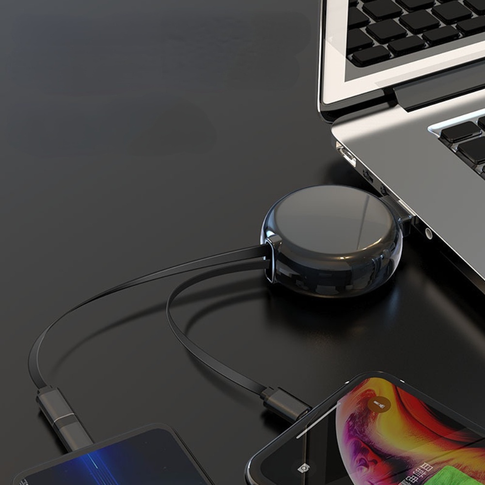 [Hàng Sẵn] Cáp sạc 3 trong 1 Thiết kế có thể thu vào đa năng di động nhỏ cho ô tô gia đình  【Spring061】