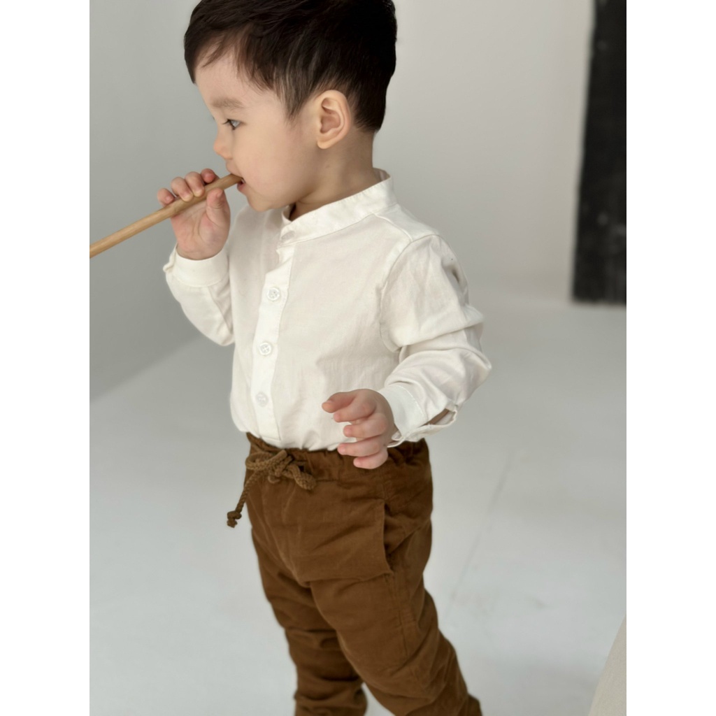 Áo Sơ Mi Cotton Bé Trai Macro & Micro Long Sleeve Shirt