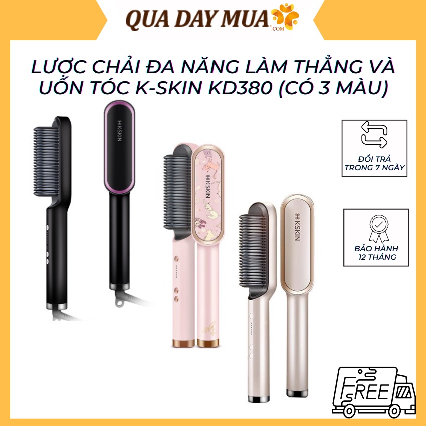 Lược chải đa năng làm thẳng và uốn tóc KSKIN - KD380 (5 cơ chế nhiệt bảo vệ tóc) - Hàng chính hãng