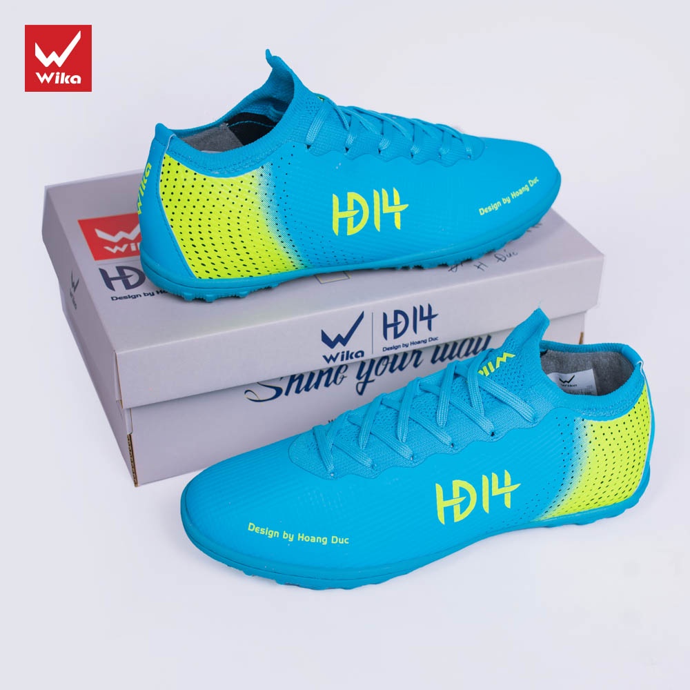 Giày Đá Bóng Wika Hoàng Đức HD14 Chính Hãng,Dành Cho Sân Cỏ Nhân Tạo,Ôm Chân,Khâu Toàn Bộ Đế