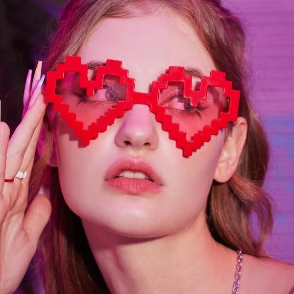 Mắt Kính Khảm Hình Trái Tim Hoạt Hình Vui Nhộn Trang Trí Tiệc Sinh Nhật Cho Bé