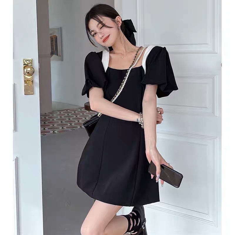Đầm phối trắng cổ vuông Big size dành cho khách ngoại cỡ từ 60-90 ký