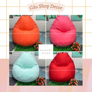 🌸 Ghế Lười Hạt Xốp Da Lộn Trơn Màu size 90x120cm (Kèm Hạt Xốp)