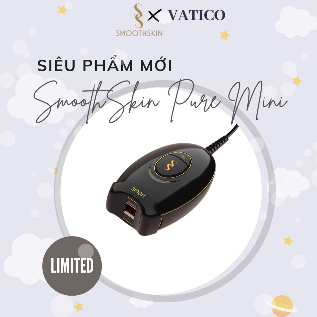 Máy triệt lông cao cấp SmoothSkin Pure Mini - Không giới hạn xung bắn - Hàng chính hãng UK - Bảo hành 2 năm tại Việt Nam